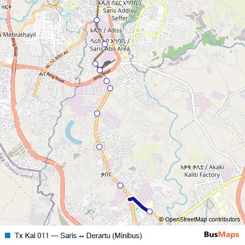 Tx Kal 011 bus Line Map
