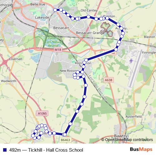 492m bus Line Map