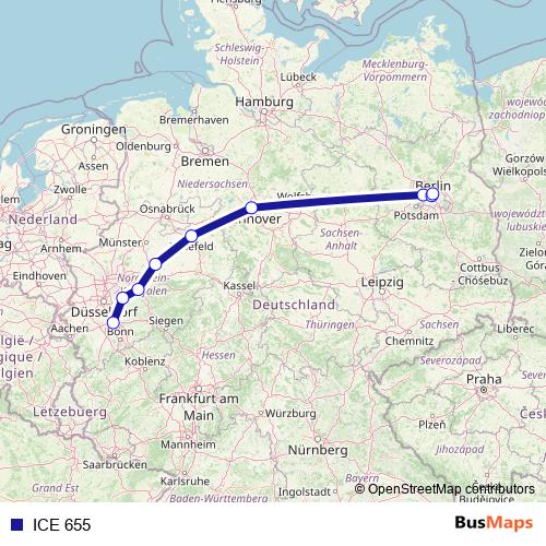 ICE 655 rail Line Map
