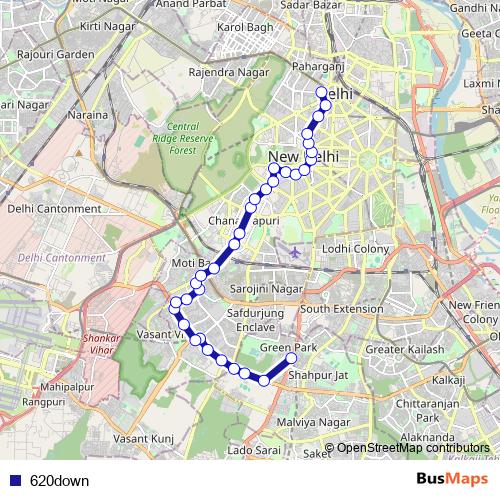 620down bus Line Map