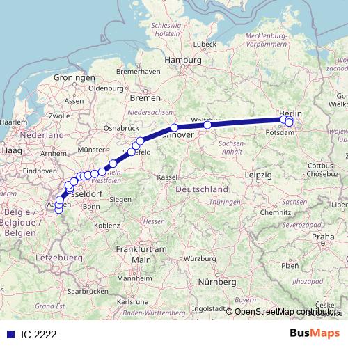 IC 2222 rail Line Map