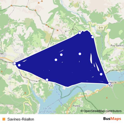 Savines-Réallon bus Line Map
