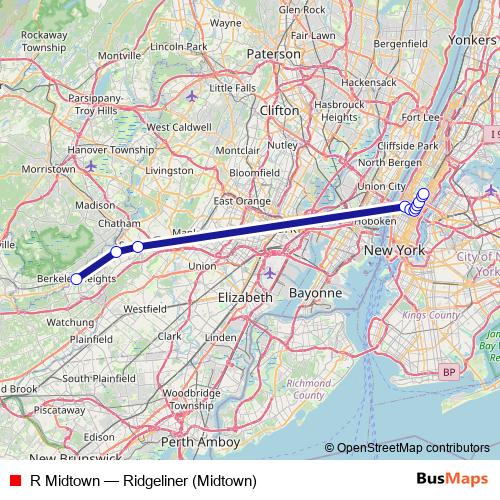 R Midtown bus Line Map