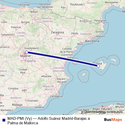 MAD-PMI (Vy) air Line Map