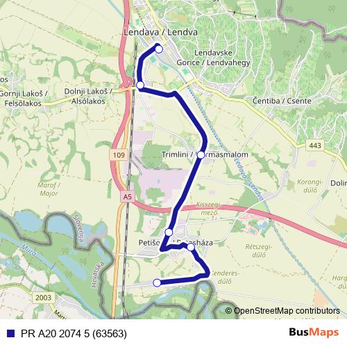 PR A20 2074 5 (63563) bus Line Map