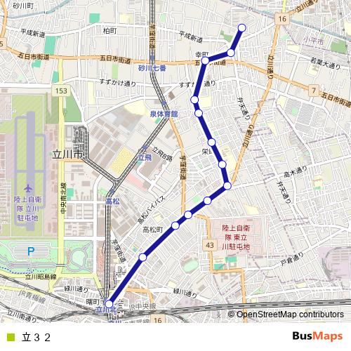 立３２ bus Line Map