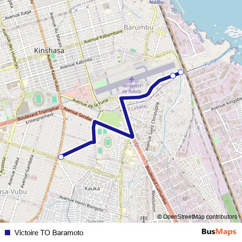 Victoire TO Baramoto bus Line Map