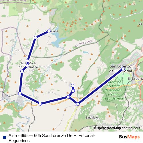 Alsa - 665 bus Line Map