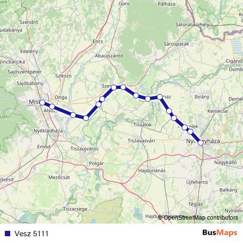 Vesz 5111 rail Line Map