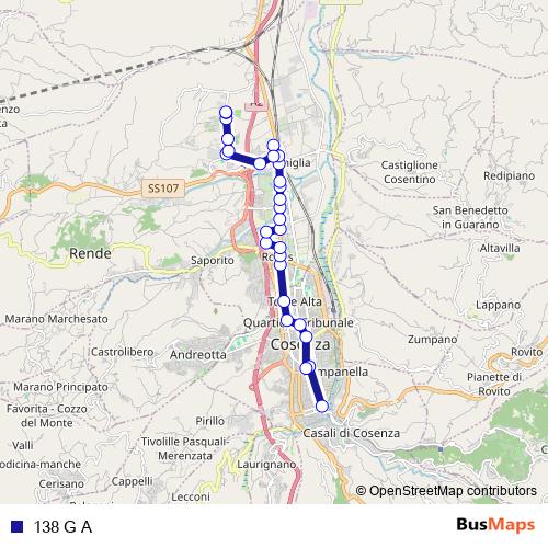 138 G A bus Line Map