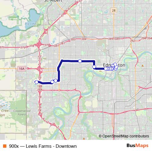 900x bus Line Map