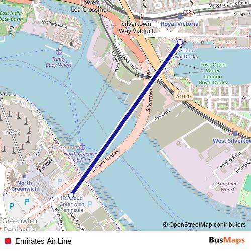 Emirates Air Line tram Line Map