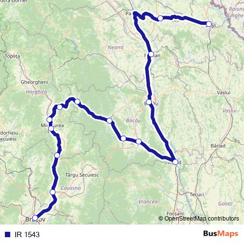 IR 1543 rail Line Map