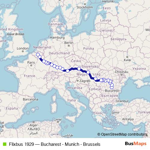 Flixbus 1929 bus Line Map