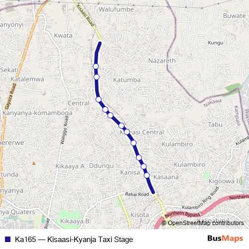 Ka165 bus Line Map