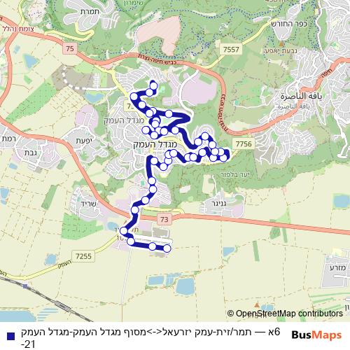 6א bus Line Map