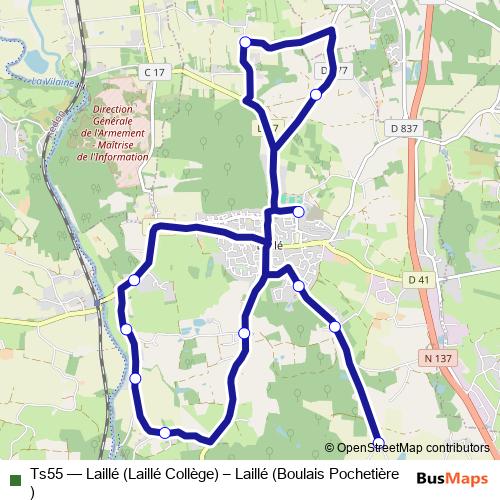 Ts55 bus Line Map