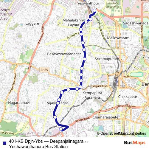 401-KB Dpjn-Ybs bus Line Map
