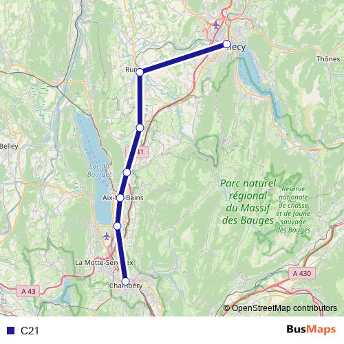 C21 bus Line Map