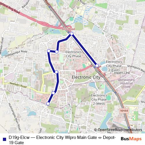 D19g-Elcw bus Line Map