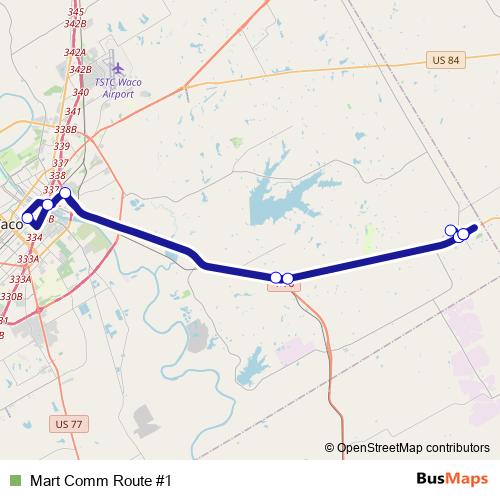 Mart Comm Route #1 bus Line Map