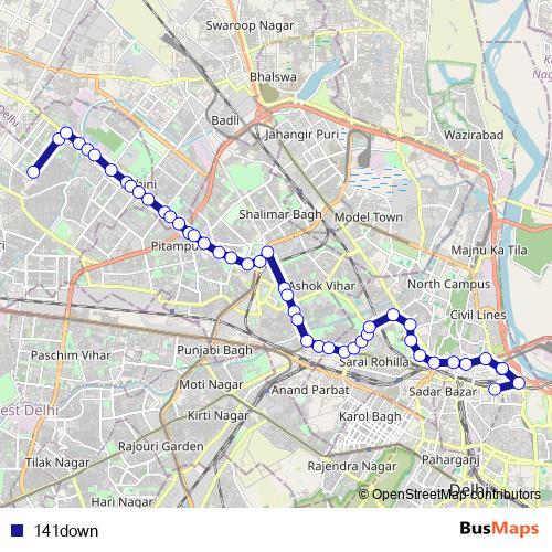 141down bus Line Map