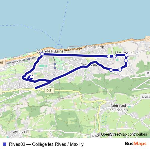 Rives03 bus Line Map