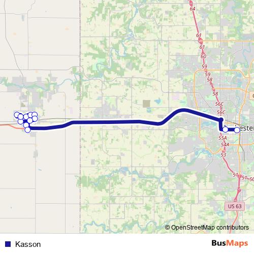 Kasson bus Line Map