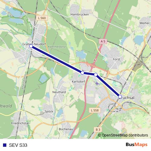 SEV S33 rail Line Map