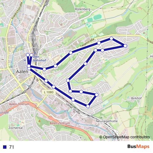 71 bus Line Map
