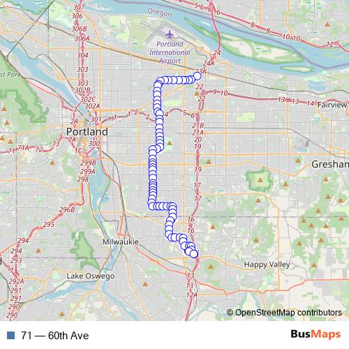 71 bus Line Map