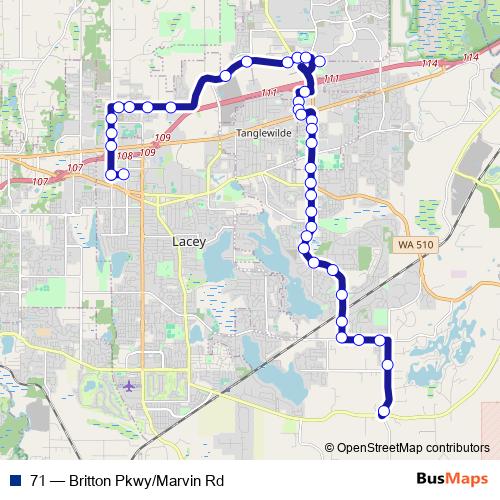 71 bus Line Map