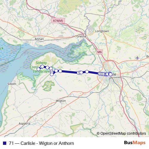 71 bus Line Map