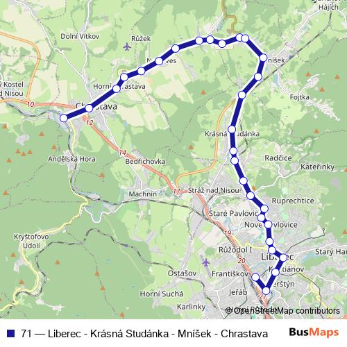 71 bus Line Map