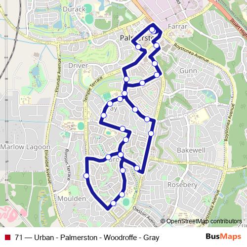 71 bus Line Map