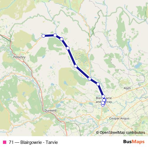 71 bus Line Map