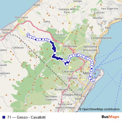 71 bus Line Map