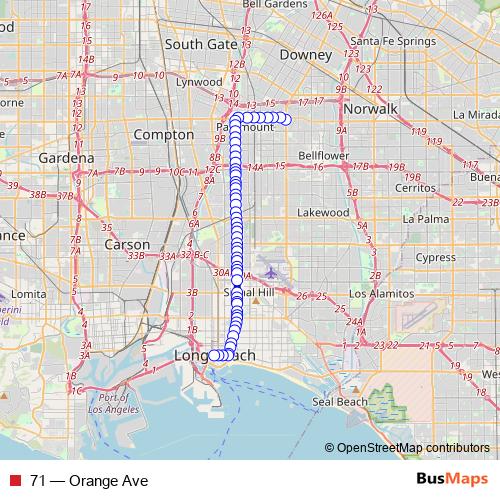 71 bus Line Map