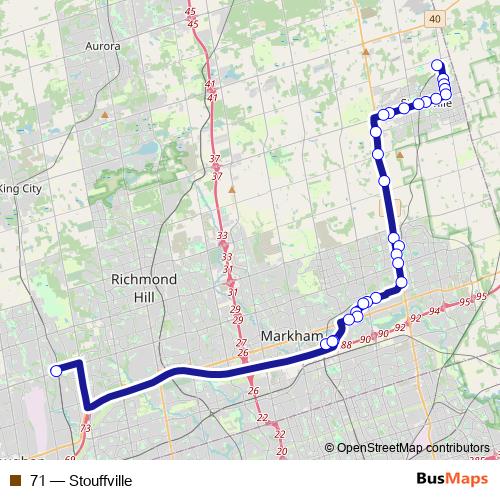 71 bus Line Map