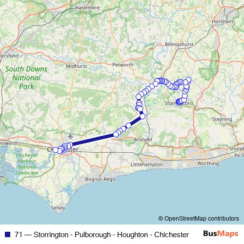 71 bus Line Map