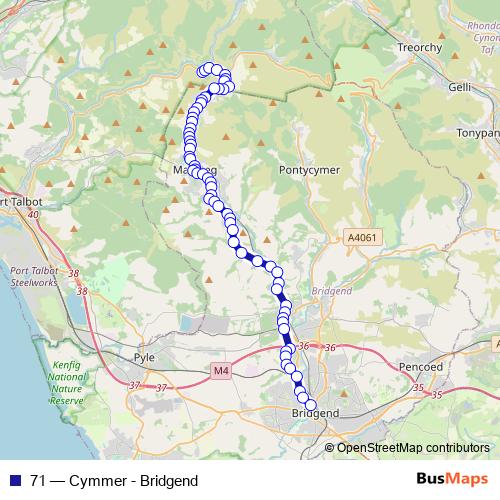 71 bus Line Map