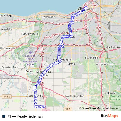71 bus Line Map