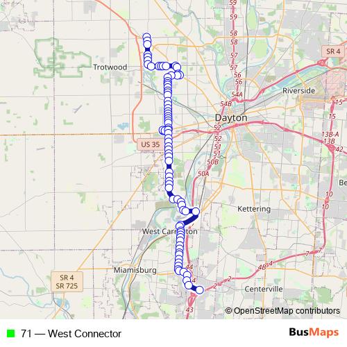 71 bus Line Map