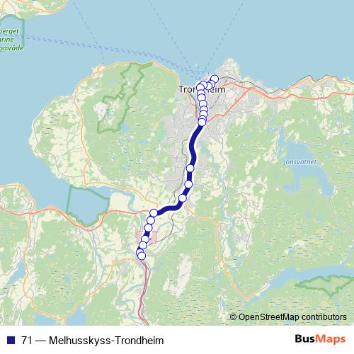 71 bus Line Map