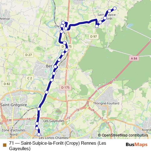 71 bus Line Map