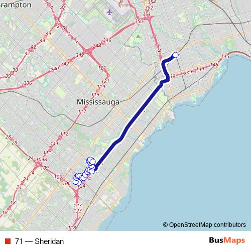 71 bus Line Map