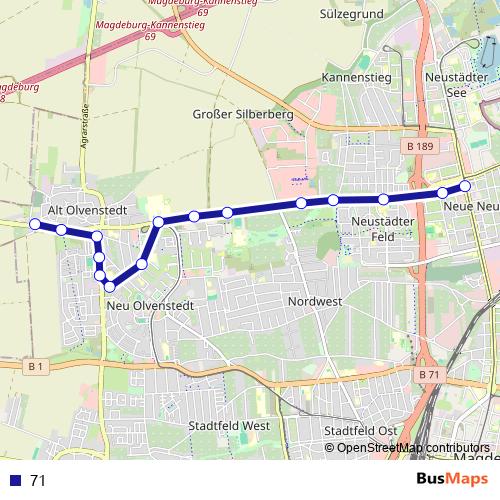 71 bus Line Map