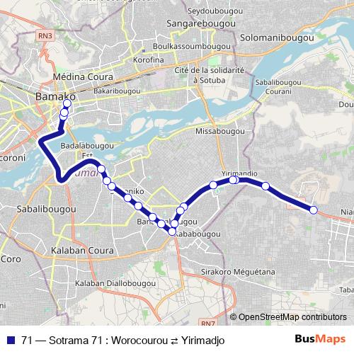 71 bus Line Map