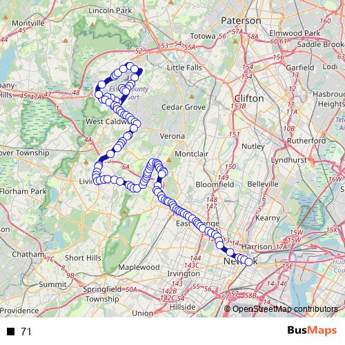 71 bus Line Map