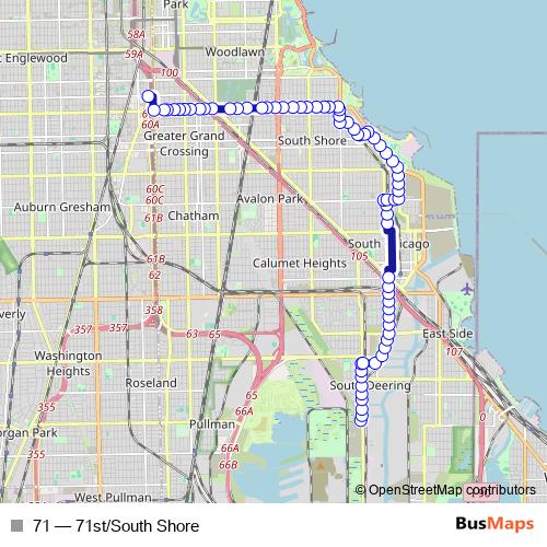 71 bus Line Map